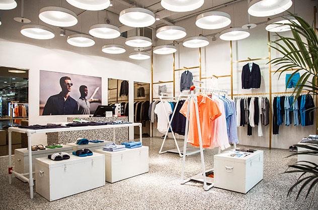 Orlebar Brown Canary Wharf Store in London.